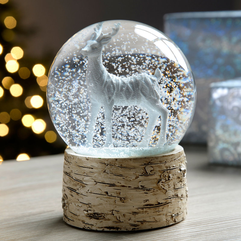 The Seasonal Aisle Stag and Birch Base Snow Globe & Reviews Wayfair.co.uk